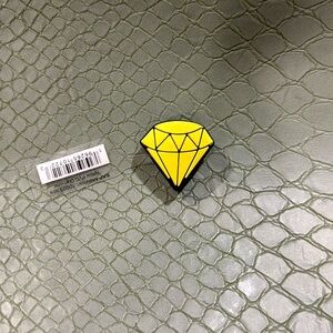 Yellow PVC Diamond Jibbitz Charm, for Crocs